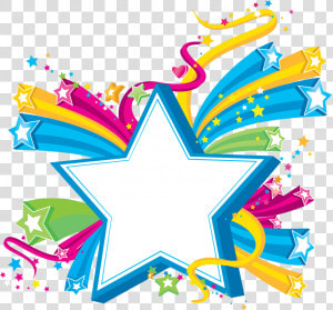 Transparent Stars Vector Png   Colorful Star Border Design  Png Download