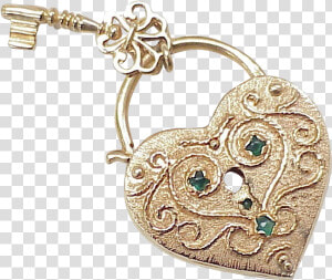 Heart Key Png Transparent   Gold Charm Transparent Background  Png Download