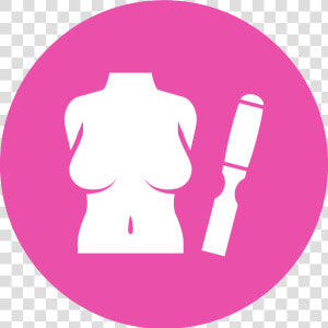 A Pink Circular Image Of A Woman S Breasts And A Chisel   Girl Scouts Financial Literacy  HD Png Download