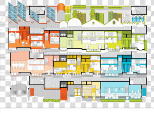 Detail  Living Spaces In East Block  Interior 90˚ Planometric  HD Png Download