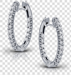 Zeghani Diamond Hoop Earrings   Earring  HD Png Download