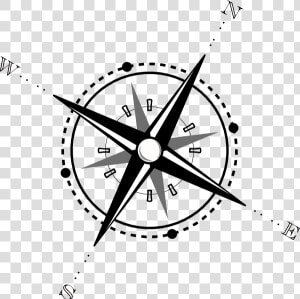 Simple Compass Svg Clip Arts   Compass Clipart Black And White  HD Png Download