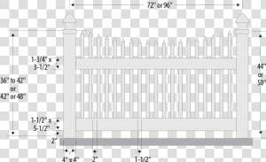 Scalloped Top Narrow Vinyl Picket Fence Specs   Picket Fence  HD Png Download