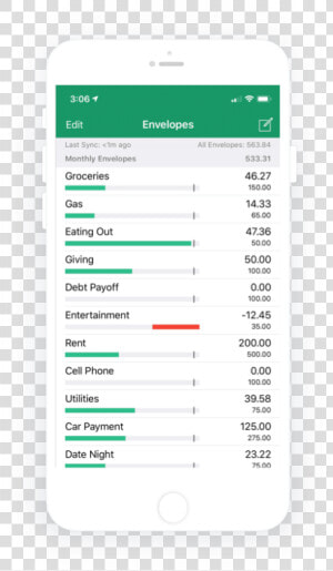 Iphone Showing Home Budget App With A List Of Categories   Mobile Phone  HD Png Download