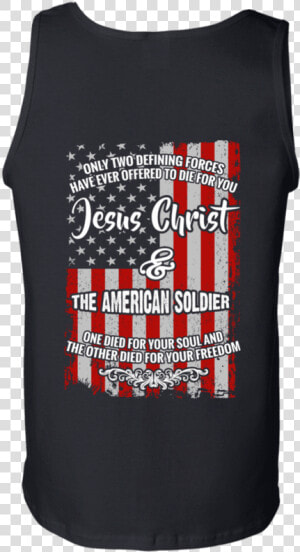 Jesus Christ And The American Soldier Tank Tops Apparel   Active Tank  HD Png Download