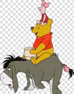 Winnie The Pooh Group Clipart   Winnie The Pooh Riding Eeyore  HD Png Download