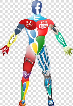 Social Media Icon Body Collage   Social Media Human Icon Png  Transparent Png