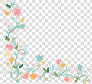  ftestickers  watercolor  flowers  border  corner  colorful   Background Vector Frame Flower  HD Png Download