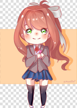 Doki Doki Literature Club Monika Png   Doki Doki Literature Club Monika Chibi  Transparent Png