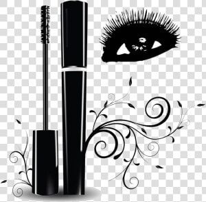 Mascara Vector Transparent   Makeup Brush Clipart Black And White  HD Png Download