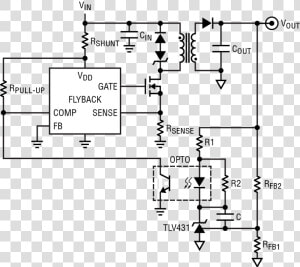 Generic Flyback Controller With Opto   Tl431 Flyback  HD Png Download