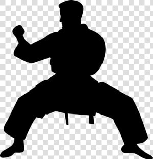 Karate  Fighter  Silhouette  Practice  Taekwondo   Karate Punch Silhouette  HD Png Download