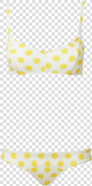 White Bikini With Yellow Polka Dots  HD Png Download