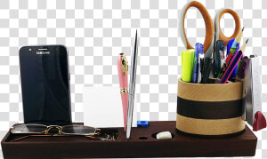 Desktop Organizer With A Pencil Cup   Wood  HD Png Download