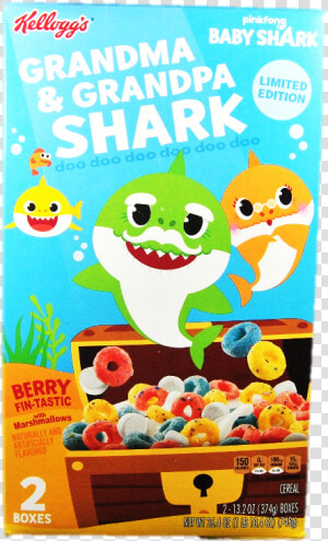 Kelloggs Baby Shark Cereal Data zoom   cdn   Mommy And Daddy Shark Cereal  HD Png Download