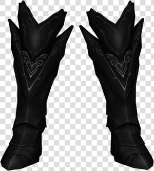 Elder Scrolls   Skyrim Ebony Armor Boots  HD Png Download