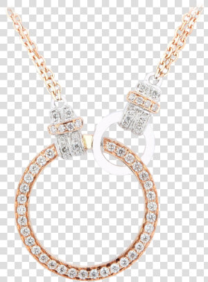 Link By Link Two Tone Circle Diamond Necklace   Body Jewelry  HD Png Download