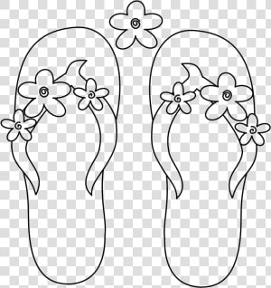  f 36 Flower Flip Flops   Printable Flip Flop Coloring Pages  HD Png Download