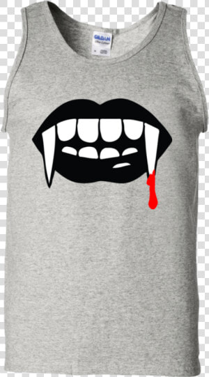 Black Vampire Fangs Halloween Tank Top Ash S Class   T shirt  HD Png Download