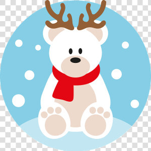 Polar Bear  Christmas  Reindeer  Yule  Winter  Snow   Cartoon  HD Png Download