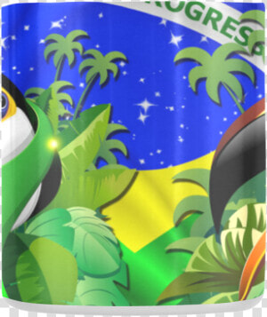 Brazil Flag With Toco Toucan Classic Insulated Mug   Graphic Design  HD Png Download