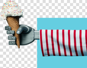 Robotic Hand Holding An Ice Cream Cone   Ice Cream Cone  HD Png Download