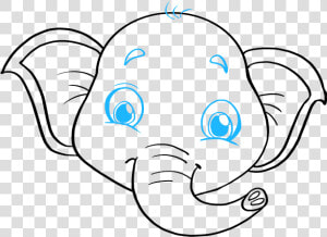 How To Draw Baby Elephant   Draw A Baby Elephant Face  HD Png Download