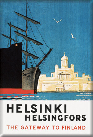 Finland Helsinki Suomi Fridge Magnet Collection Fridge   Vintage Travel Posters Finland  HD Png Download