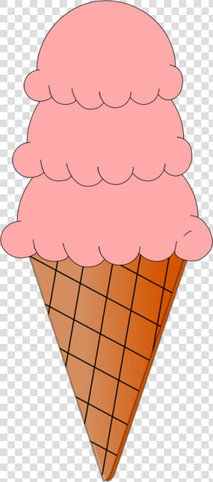 Strawberries Clipart Ice Cream Cone   Ice Cream Cone Animated  HD Png Download