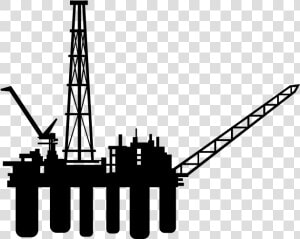 Mining And Oil Production   Oil Rig Silhouette Free  HD Png Download