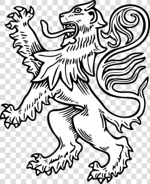 Lion  White  Rampant  Antique  Graphic  Roaring  HD Png Download