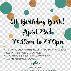 5th Birthday Bash   Graphic Design  HD Png Download