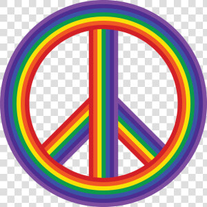 Free Clipart Of A Rainbow Peace Symbol   Rainbow Peace Sign Png  Transparent Png