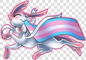 Trans Pride   Png Download   Sylveon Holding Trans Flag  Transparent Png