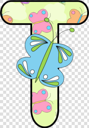 Ch B Alfabeto Mariposas De Kid Sparkz   Letter T With Butterfly Clipart  HD Png Download