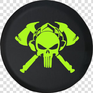 Fire Department Punisher Skull Shield Helmet With Crossed   Firefighter Decal  HD Png Download