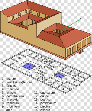 Domus Romana Vector002   Ancient Roman Houses  HD Png Download