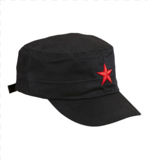 Chap U Estrela Vermelha   Gorra Negra Con Estrella Roja  HD Png Download