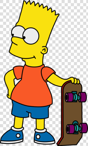 Bart Simpson Skateboard   Bart Simpson With Skateboard  HD Png Download