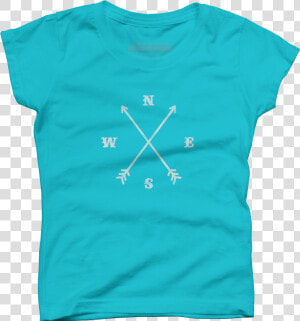 Hipster Crossed Arrows Compass Nsew Girls T Shirt   Active Shirt  HD Png Download