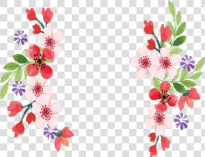 Pink Floral Border Png   Hand Drawn Floral Border  Transparent Png