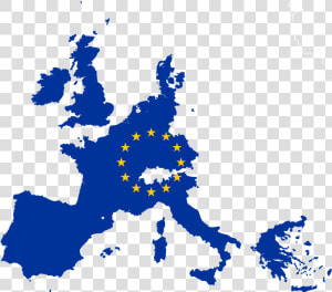 Flag Map Of The European Union   Eu Map With Flag  HD Png Download