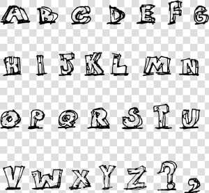 Hand Drawn Blocky Alphabet In Caps   Hand Drawn Letters Png  Transparent Png