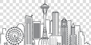 Charlotte  Nc And Surrounding Areas   Seattle City Line Drawing  HD Png Download