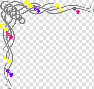 Purple Vine Yellow Flower Svg Clip Arts   Corner Paper Designs Png  Transparent Png