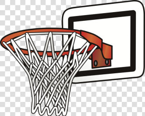 Line Hoop   Transparent Basketball In Hoop Png  Png Download