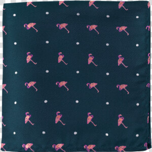 Navy Pink Flamingo Pocket Square  HD Png Download