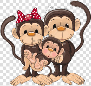 Transparent Cartoon Monkey Png   Monkey Family Clipart  Png Download