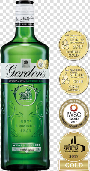 Gordon S London Dry Gin   Green Gin  HD Png Download