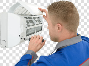 Technician Repairing Air Conditioner   Air Conditioner Repair Png  Transparent Png